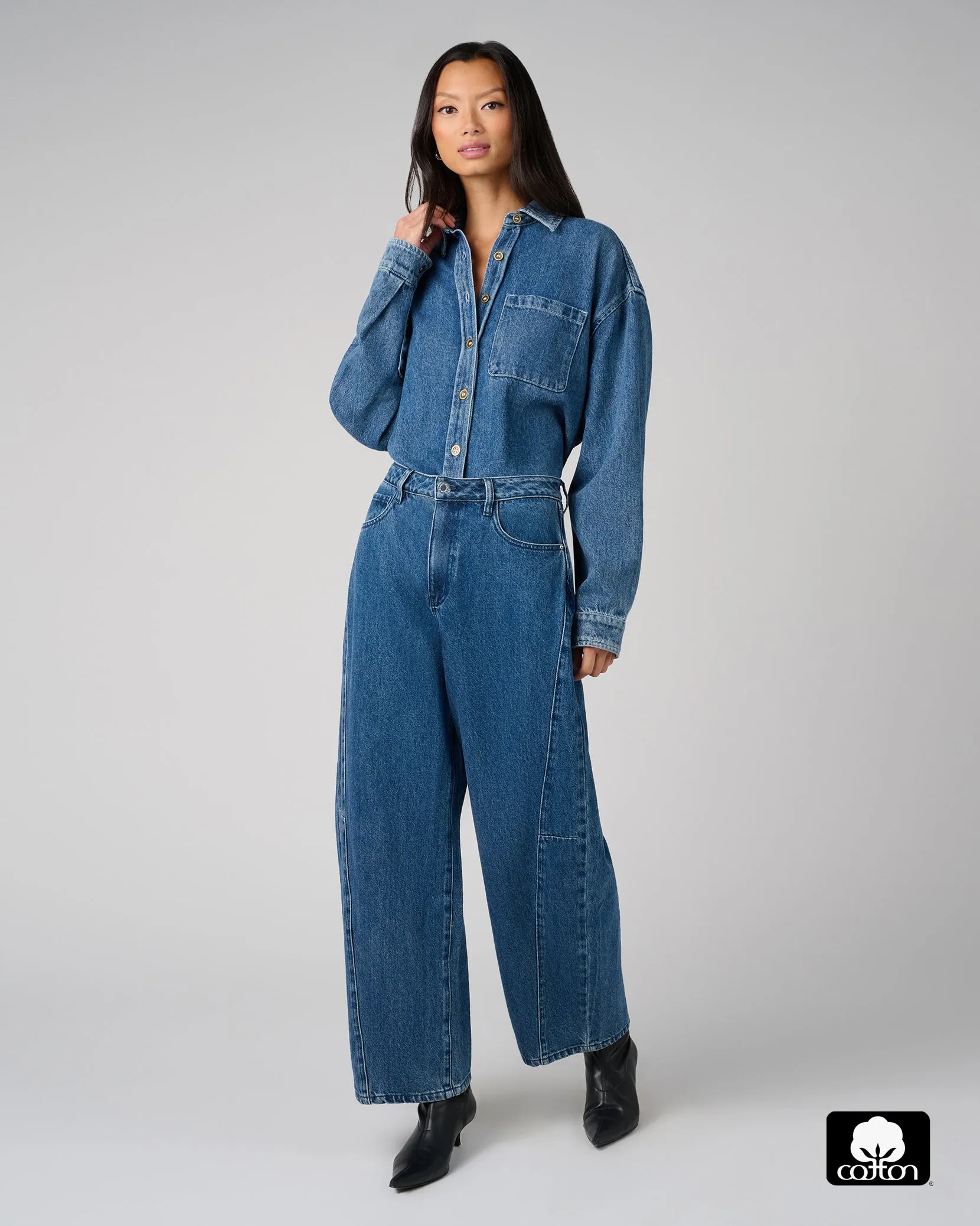Mid Rise Barrel Jeans sold by WeWoreWhat product image thumbnail 4