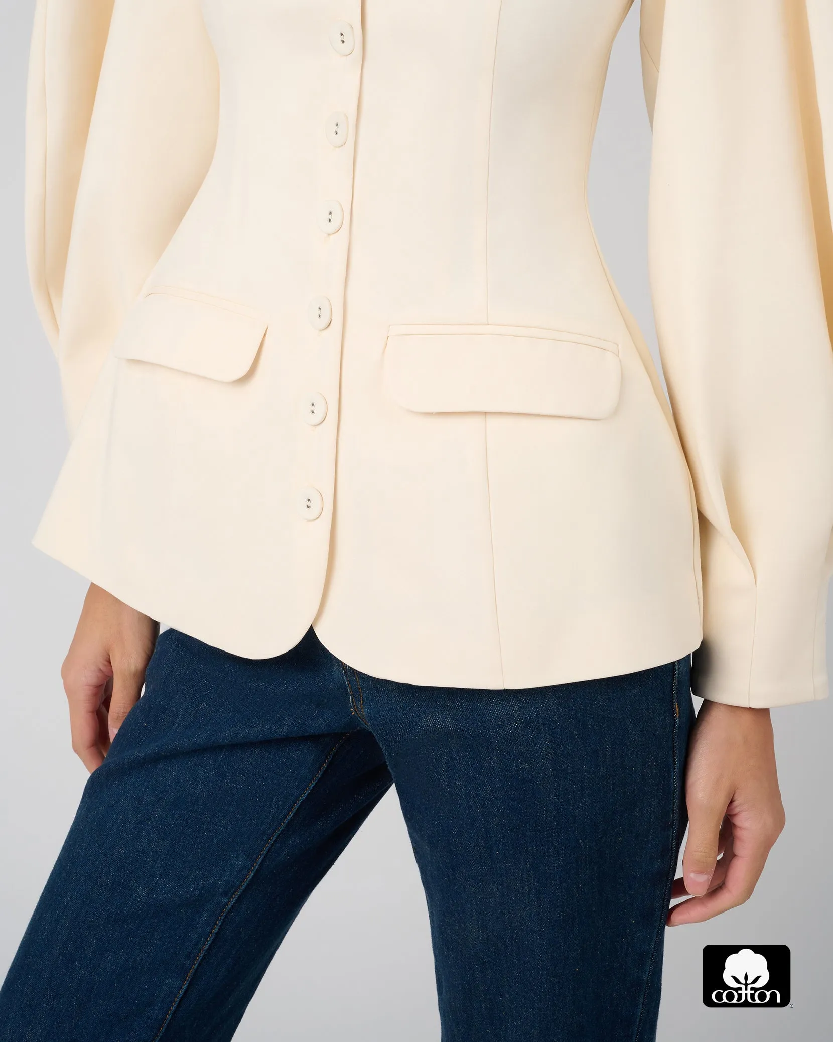 Cocoon Sleeve Peplum Blazer sold by WeWoreWhat product image thumbnail 5