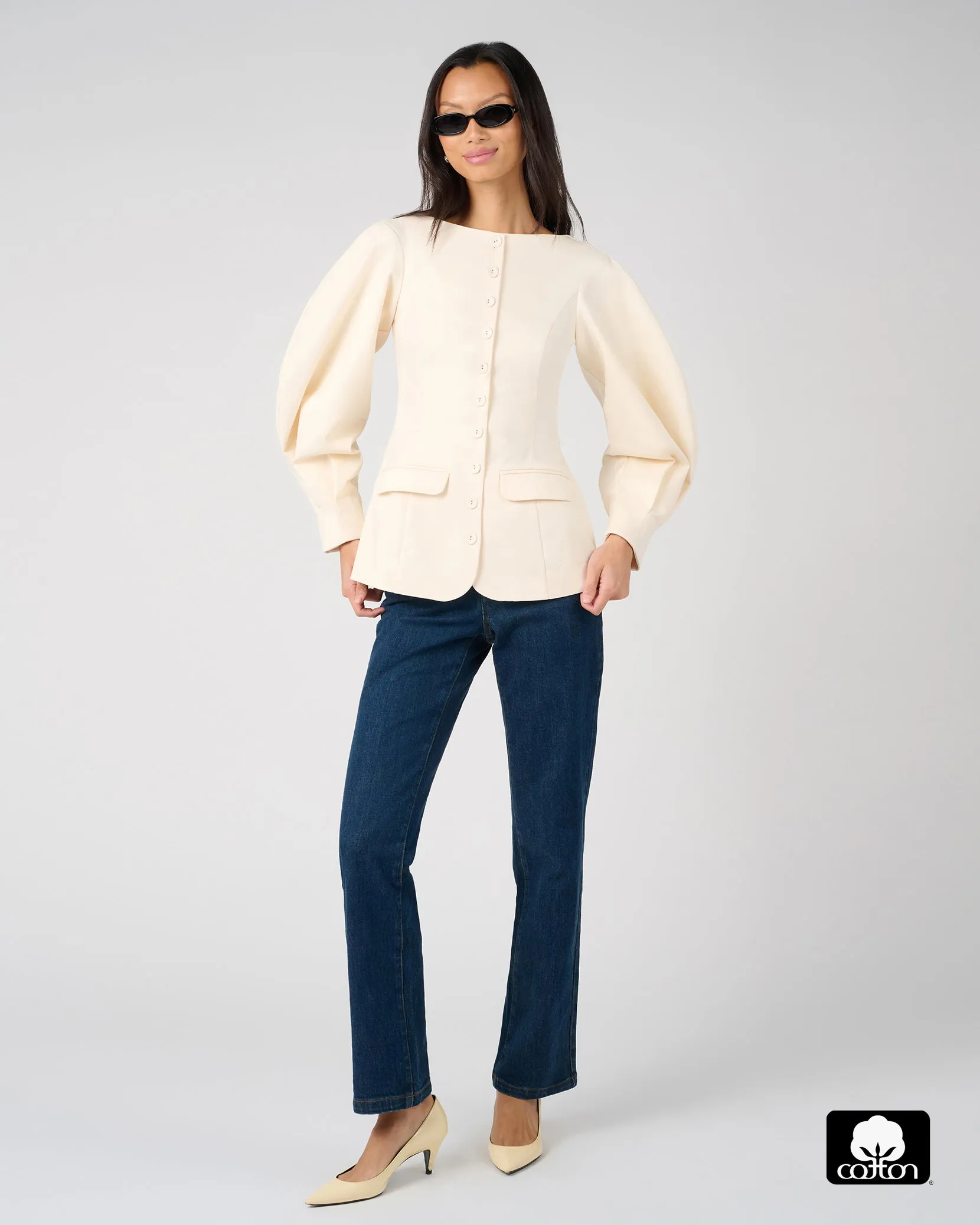 Cocoon Sleeve Peplum Blazer sold by WeWoreWhat product image thumbnail 4
