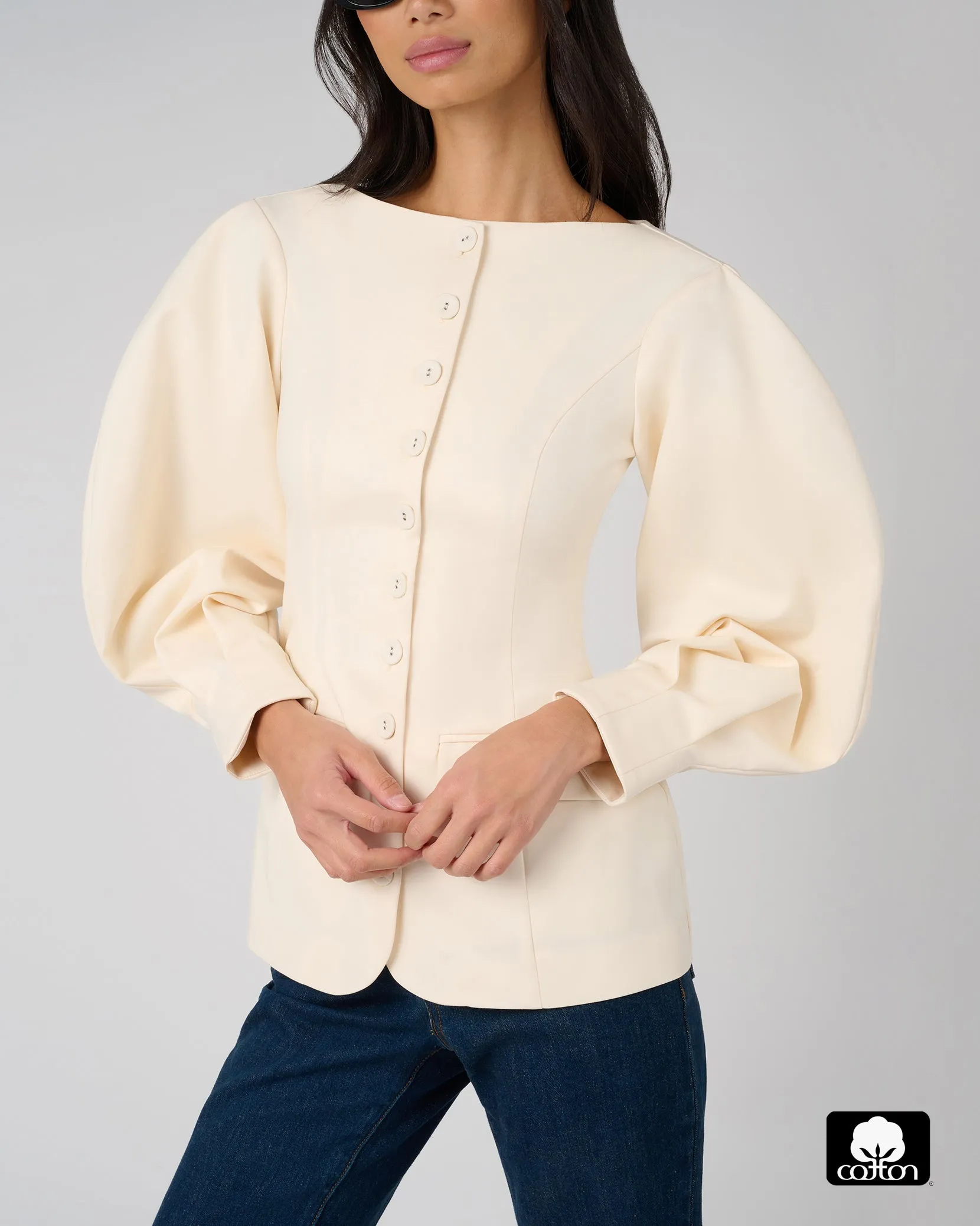 Cocoon Sleeve Peplum Blazer sold by WeWoreWhat product image thumbnail 2