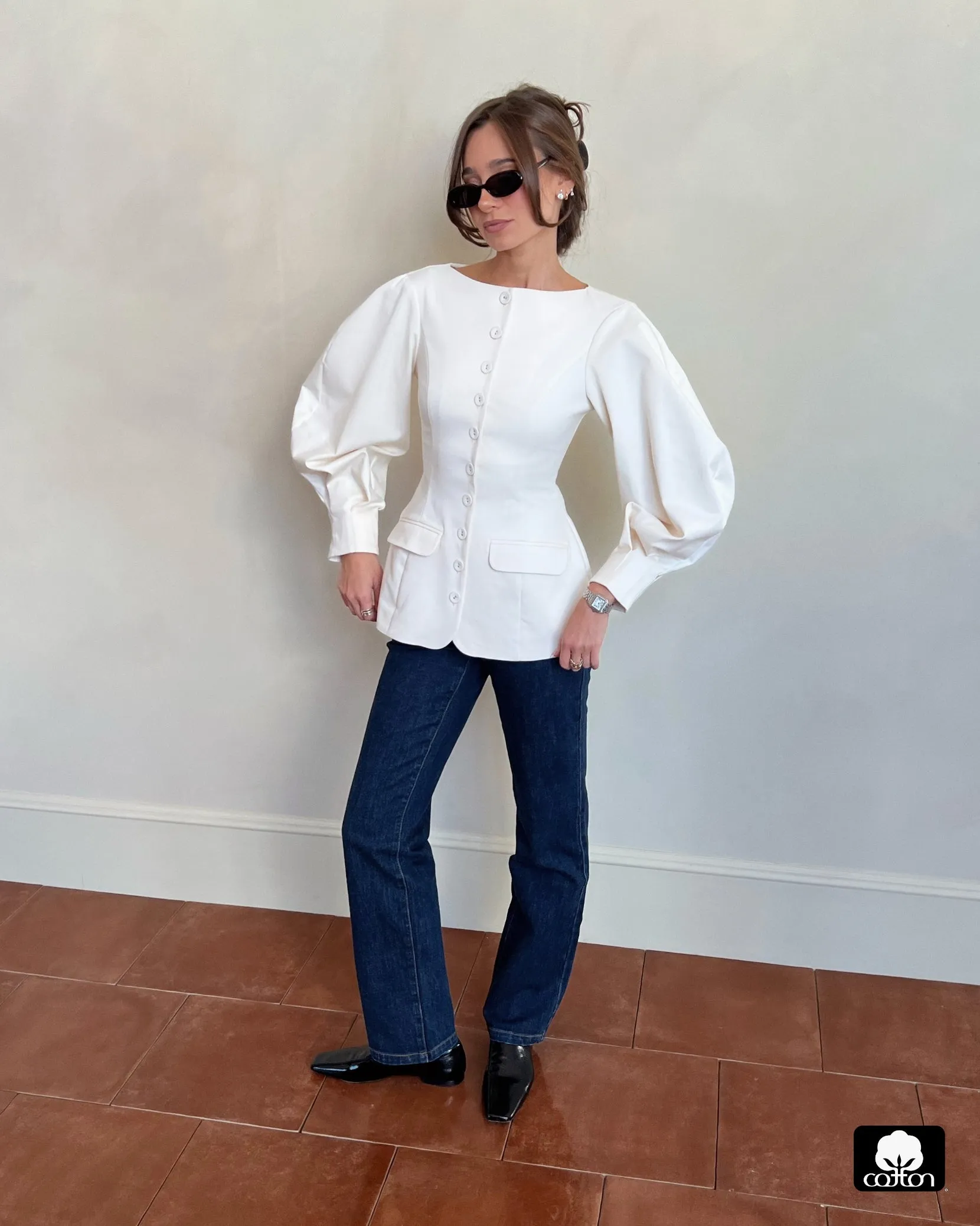 Cocoon Sleeve Peplum Blazer sold by WeWoreWhat