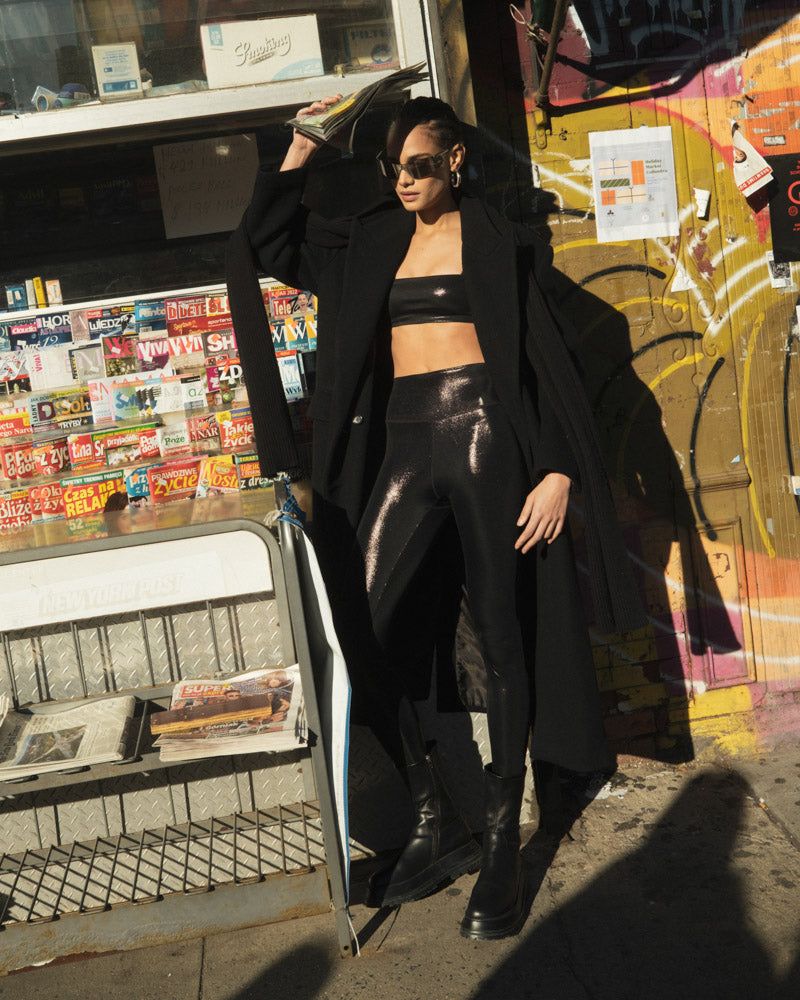 High Rise Leather Look Legging sold by WeWoreWhat product image thumbnail 3