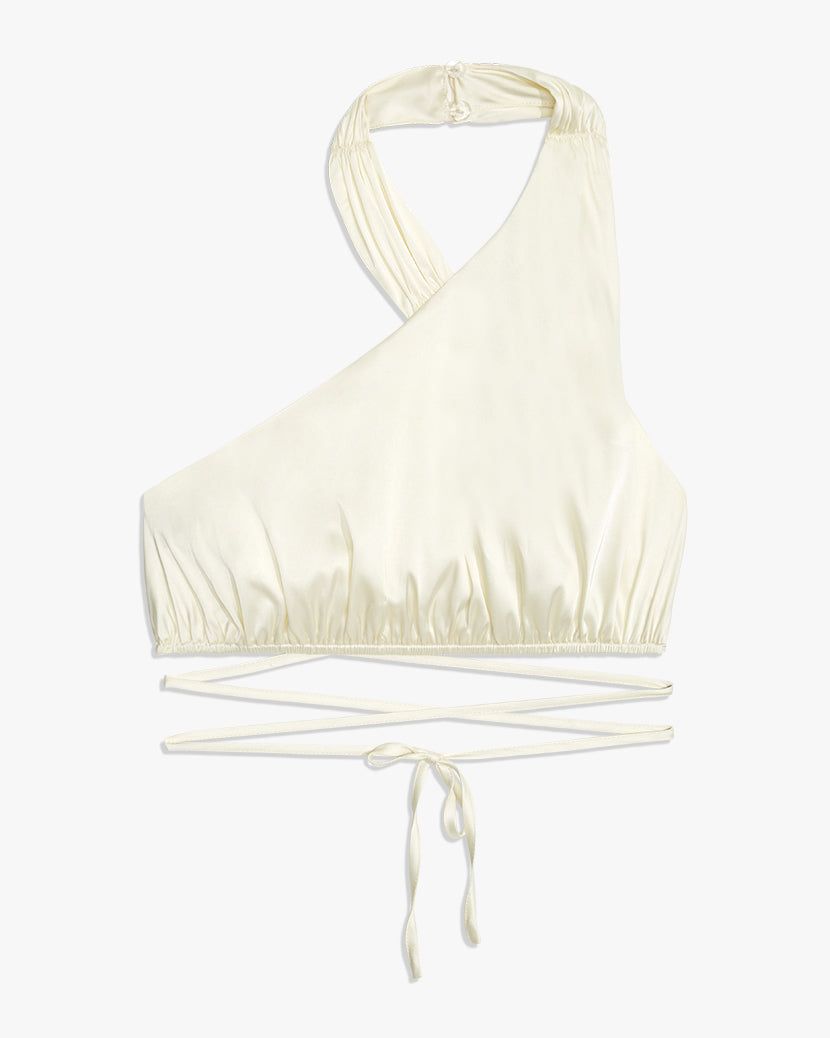 High Neck Stretch Charmeuse Halter Top sold by WeWoreWhat product image thumbnail 2