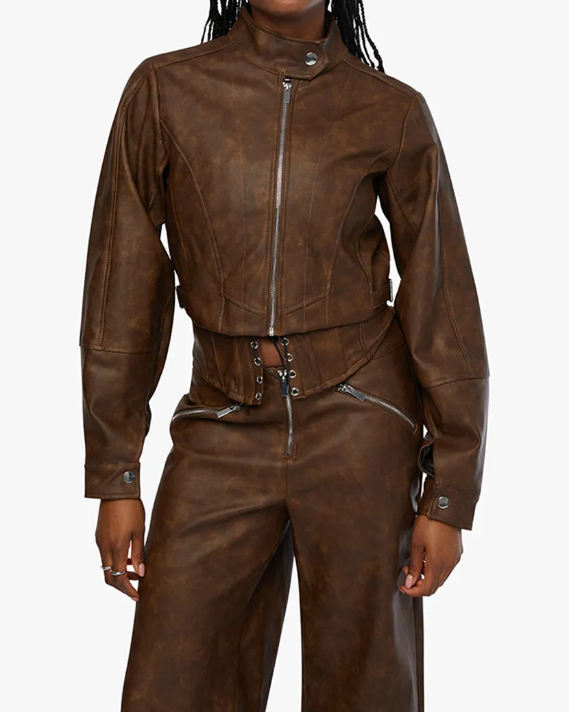 Cropped Moto Jacket sold by WeWoreWhat