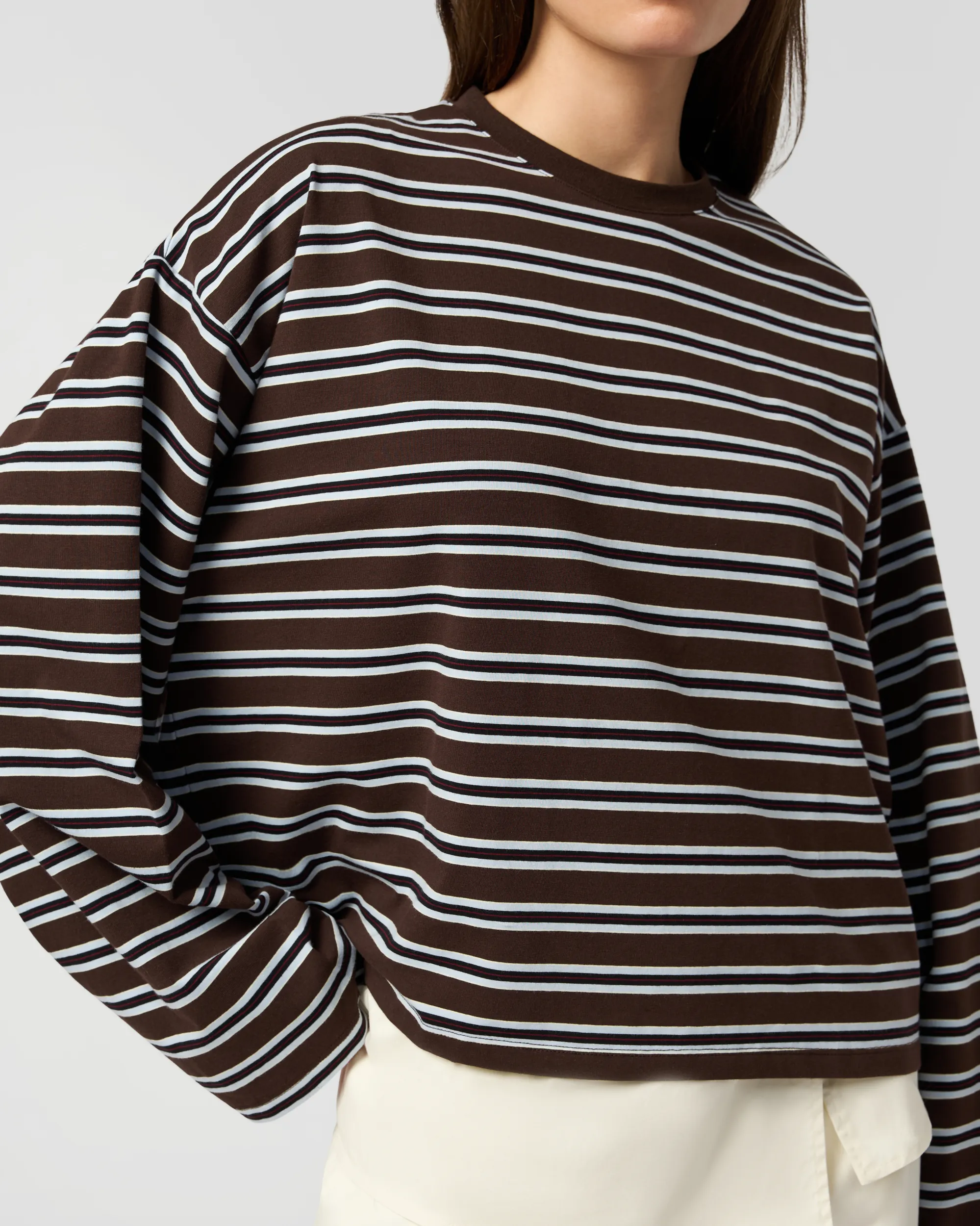 Boxy Oversized Striped Crew Neck Top sold by WeWoreWhat product image thumbnail 5