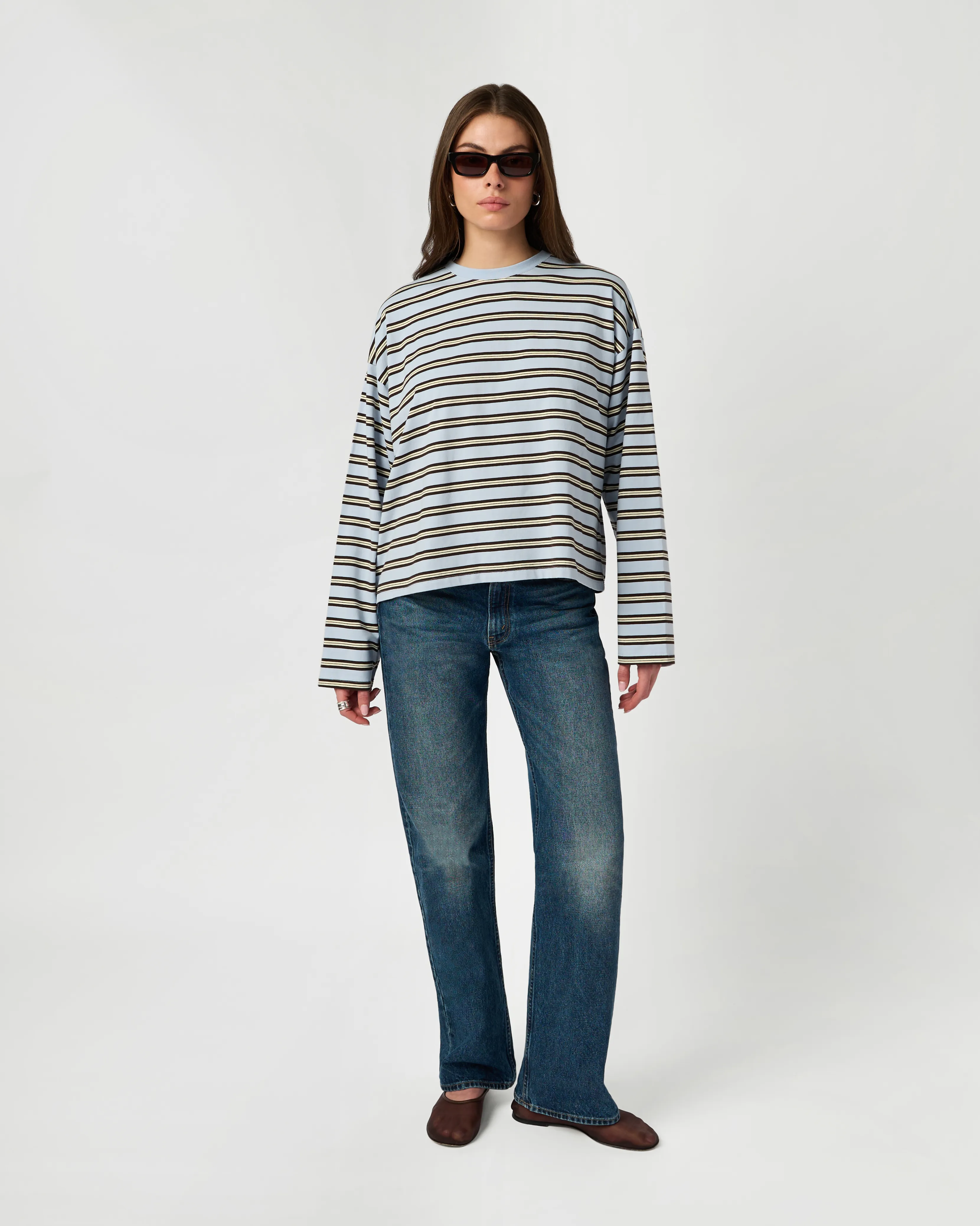 Boxy Oversized Striped Crew Neck Top sold by WeWoreWhat product image thumbnail 5