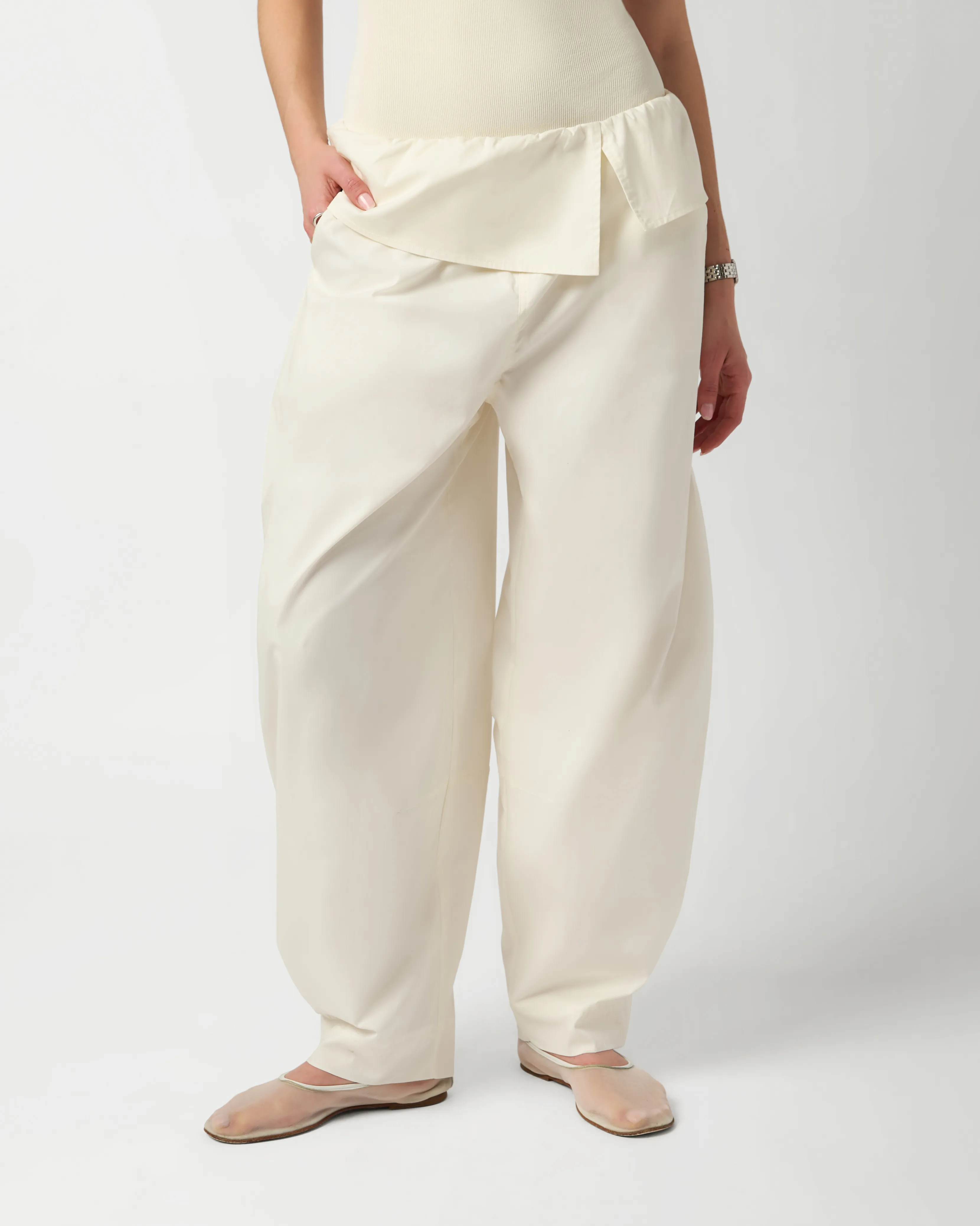 Pull On Fold Over Pant sold by WeWoreWhat