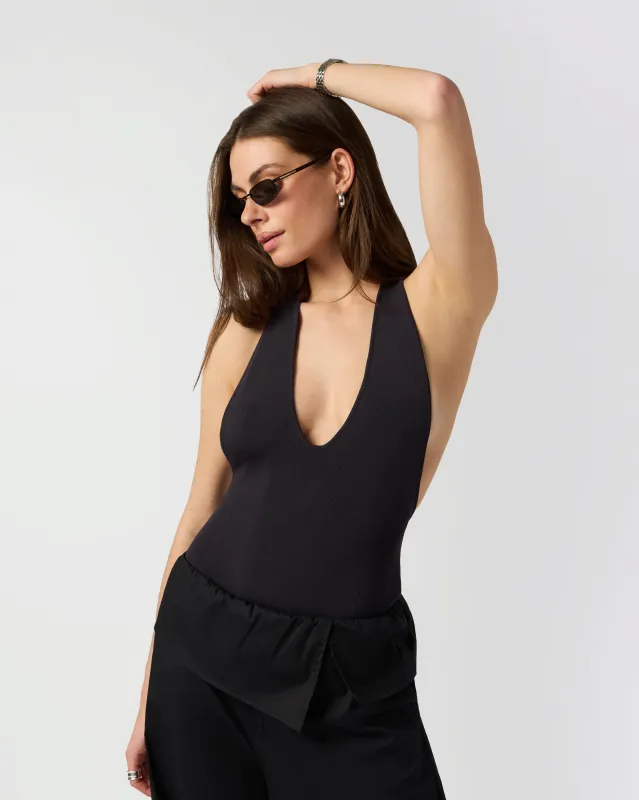 Deep V Halter Bodysuit made by WeWoreWhat
