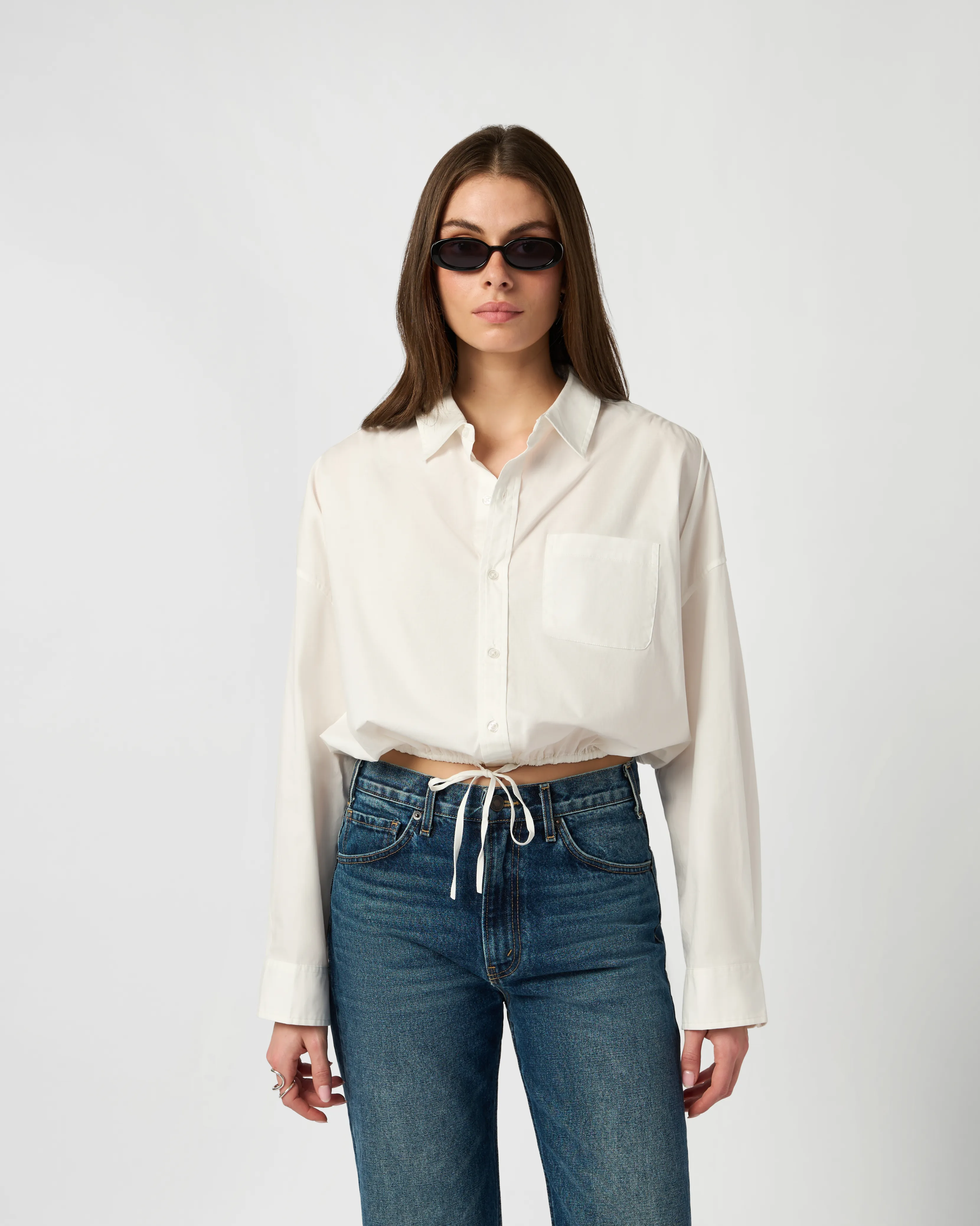 Bubble Button Up Poplin Shirt sold by WeWoreWhat