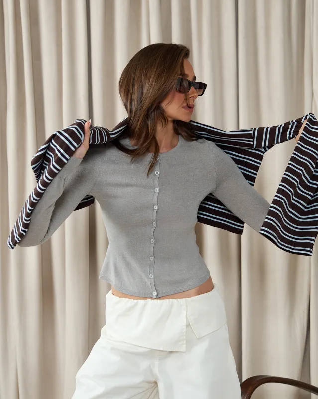 Fitted Heather Grey Cardigan made by WeWoreWhat