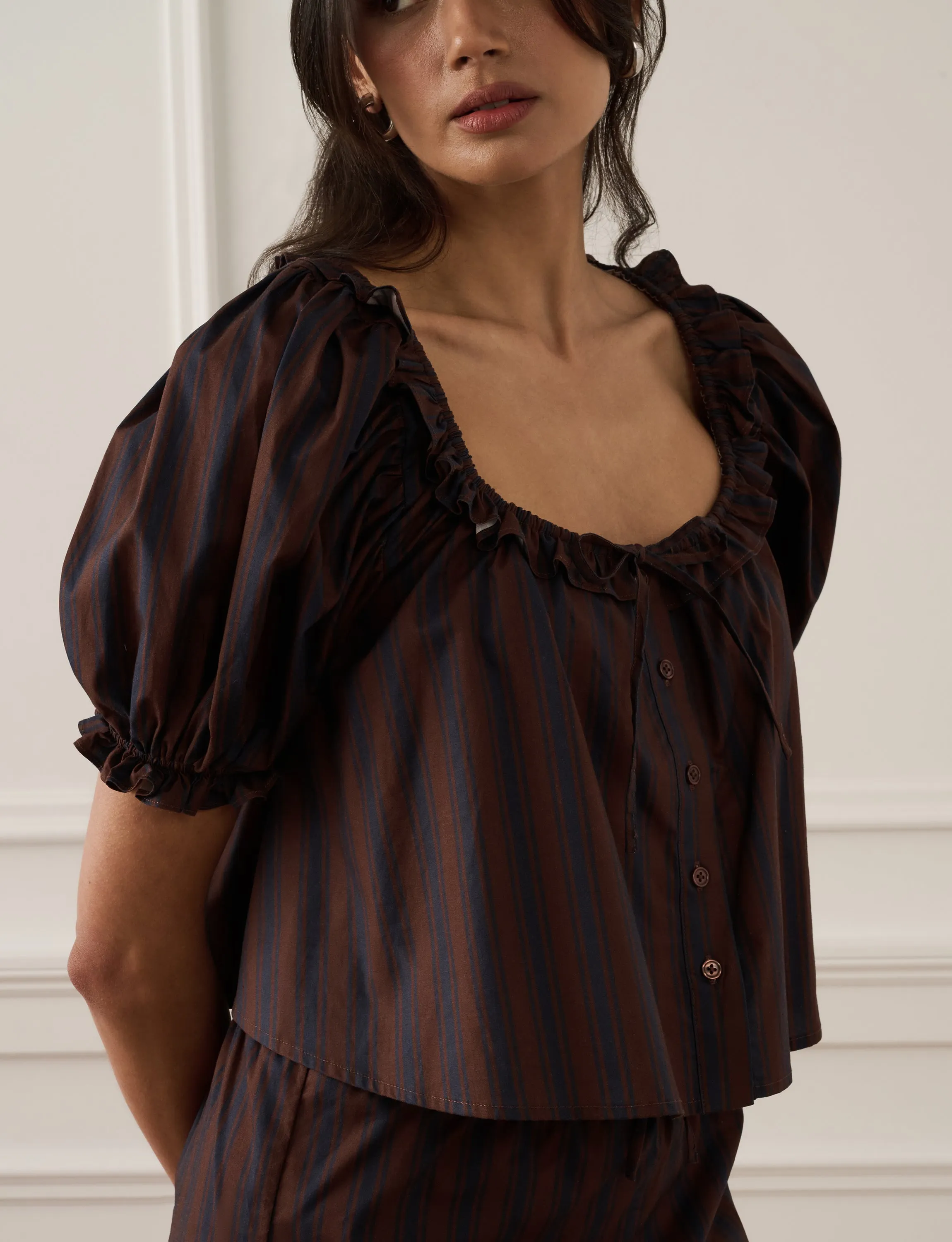 Puff Sleeve Button Up Top sold by WeWoreWhat product image thumbnail 5