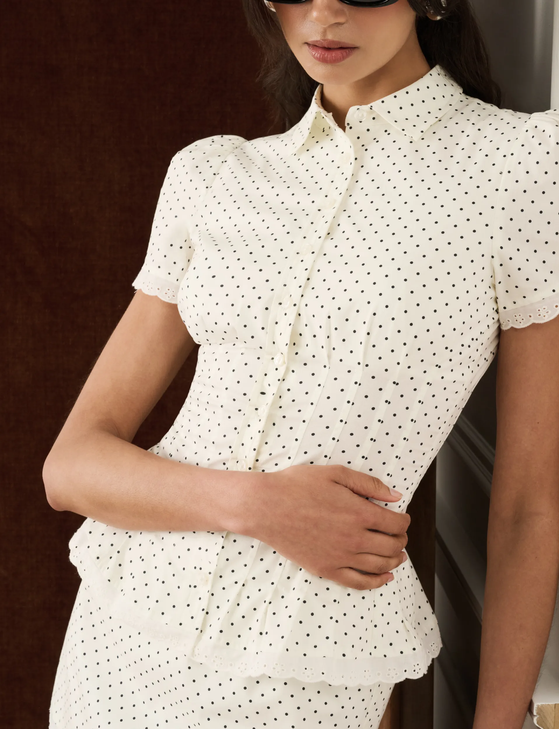 Cinched Button Up Top sold by WeWoreWhat product image thumbnail 3