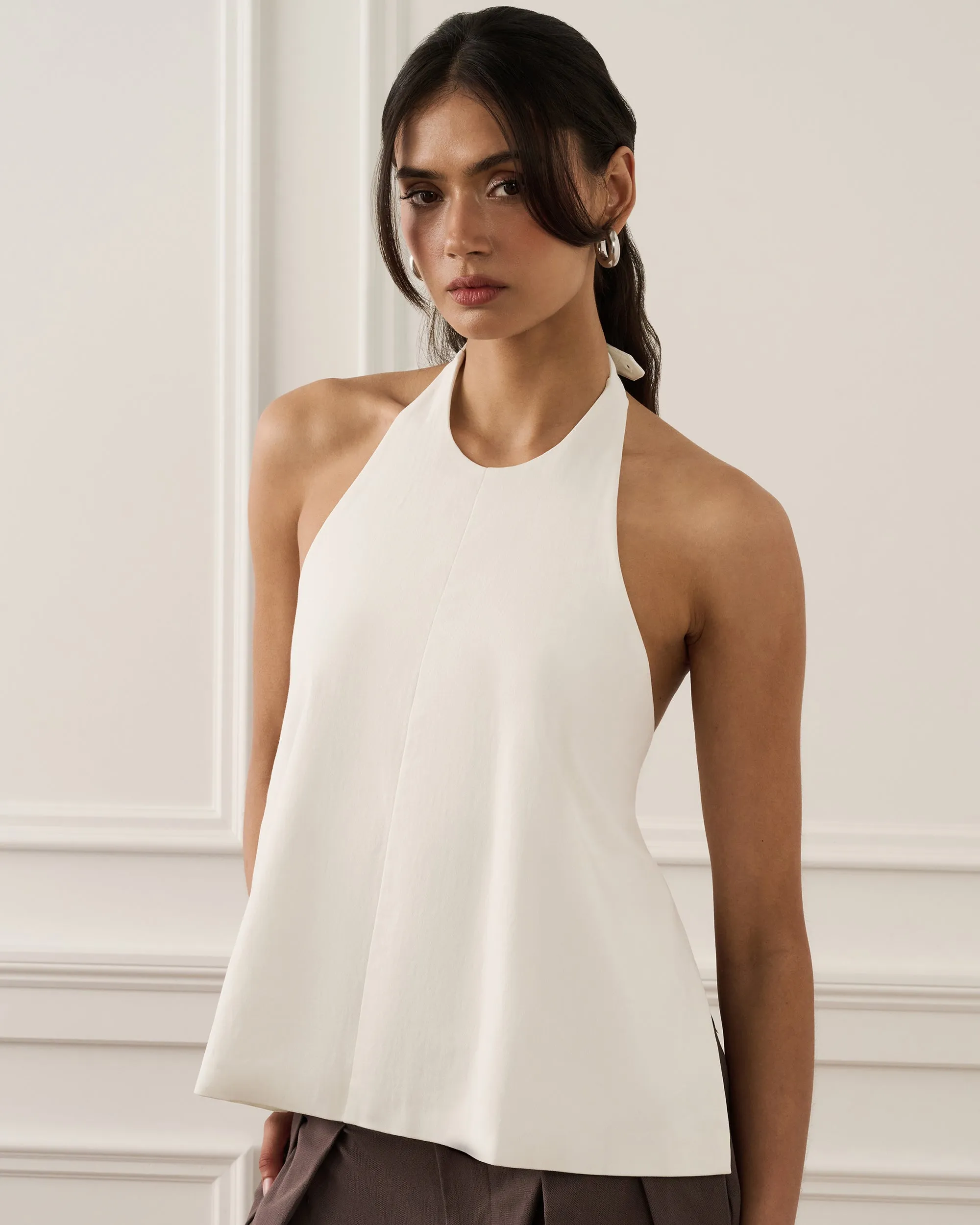 Buckle Back Halter Top - White sold by WeWoreWhat