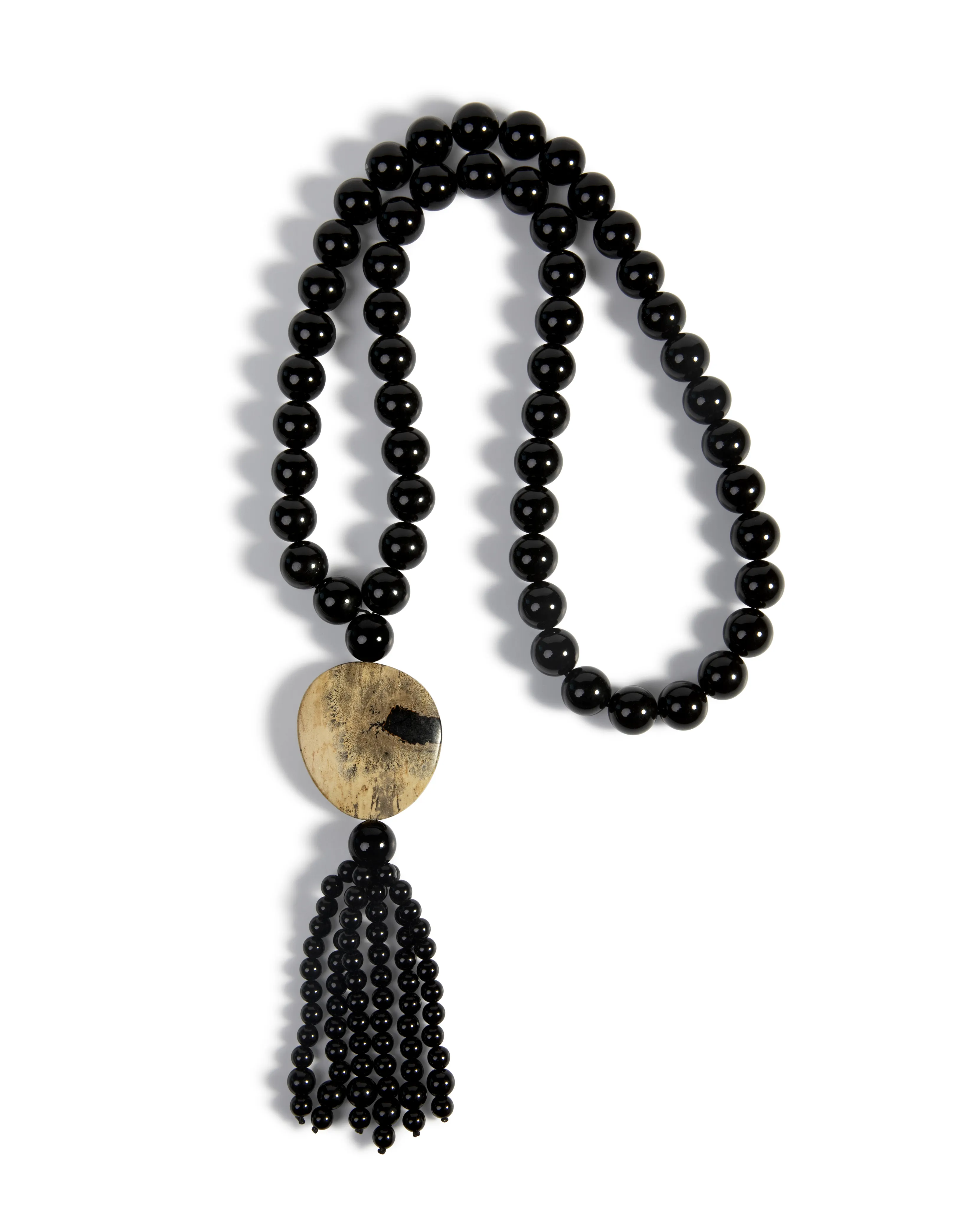 Black Beaded Tassel Necklace sold by WeWoreWhat product image thumbnail 2