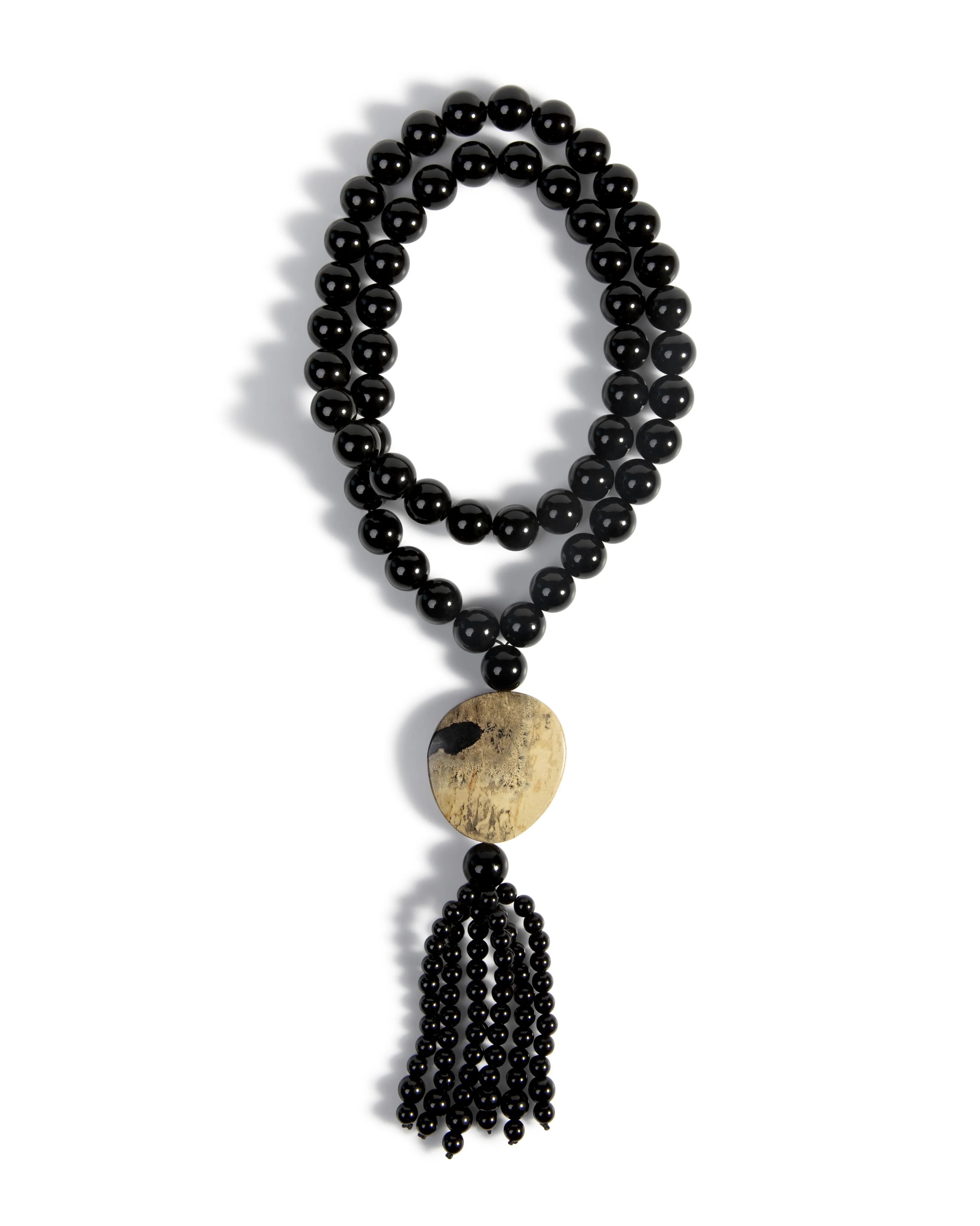 Black Beaded Tassel Necklace sold by WeWoreWhat product image thumbnail 3