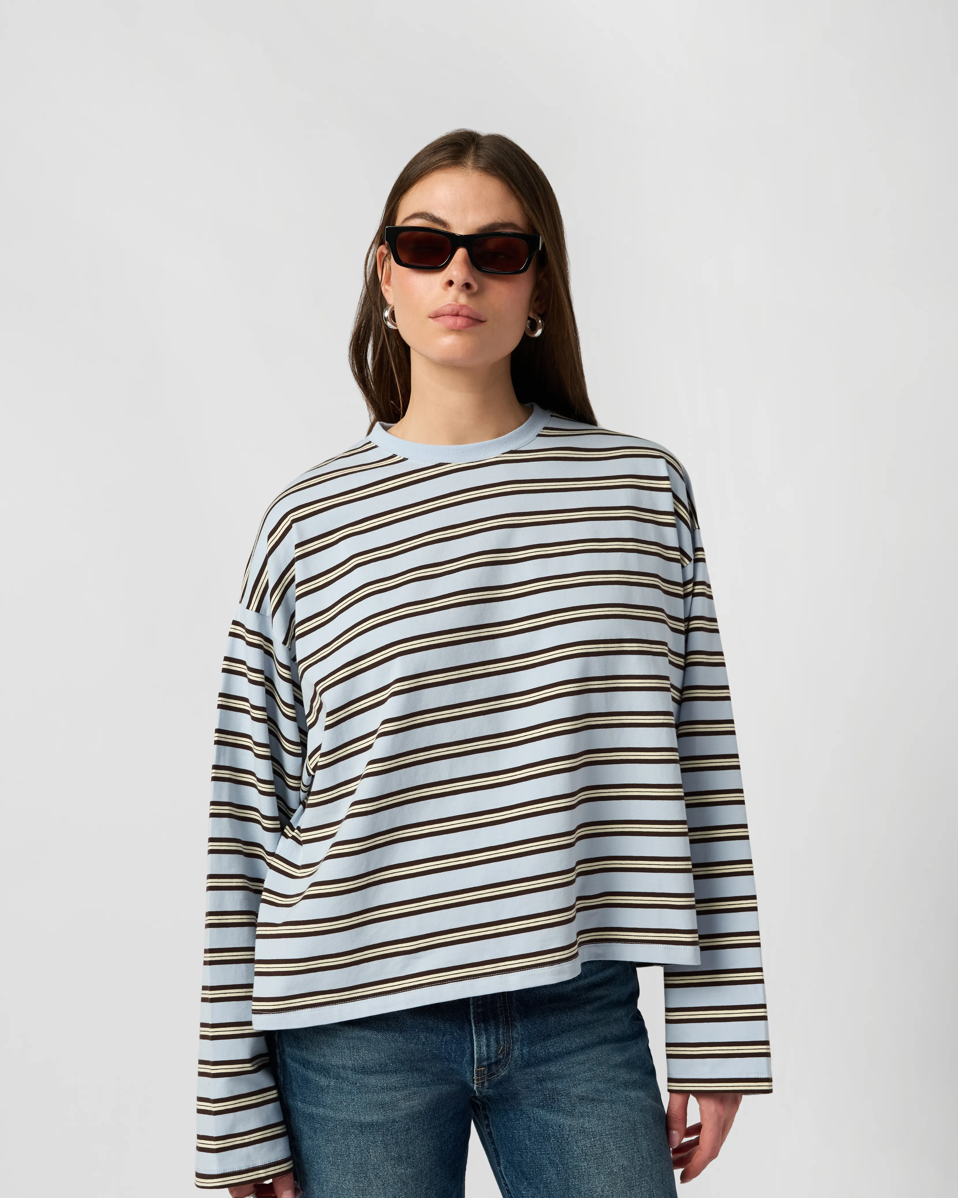 Boxy Oversized Striped Crew Neck Top sold by WeWoreWhat