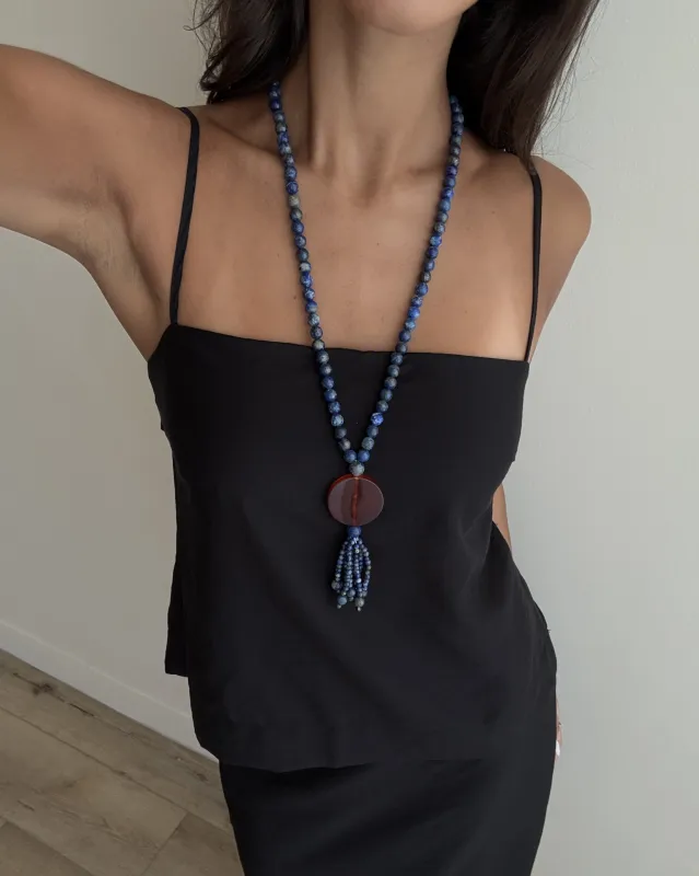 Lapiz Beaded Tassel Necklace made by WeWoreWhat