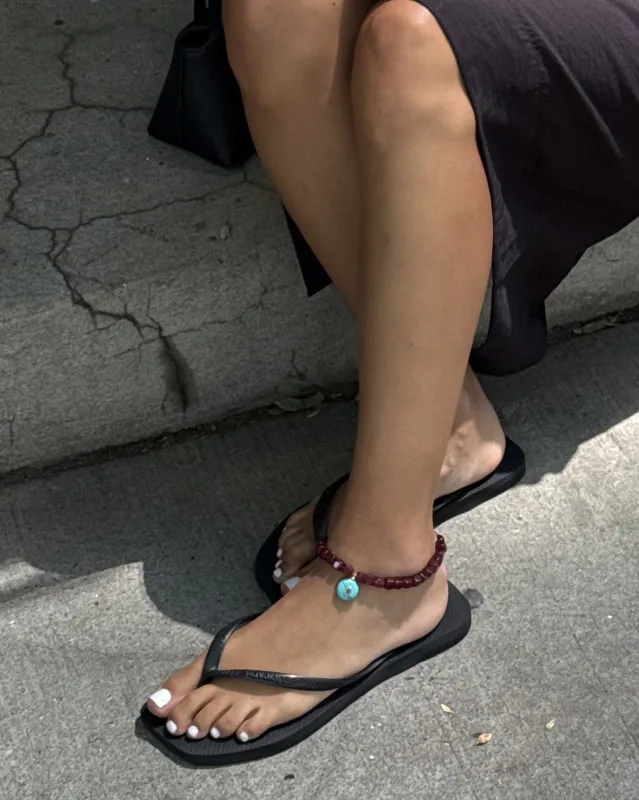 Turquoise Pendant Anklet made by WeWoreWhat