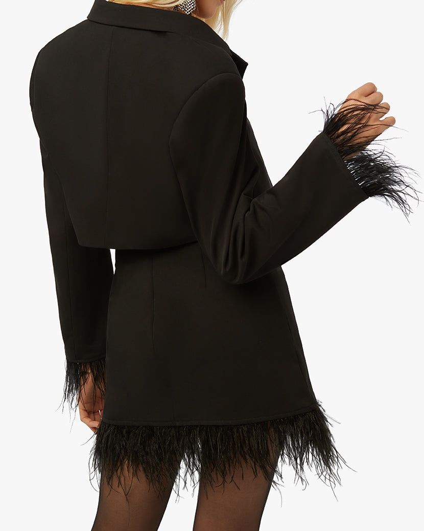 Cropped Suiting Feather Blazer sold by WeWoreWhat product image thumbnail 4