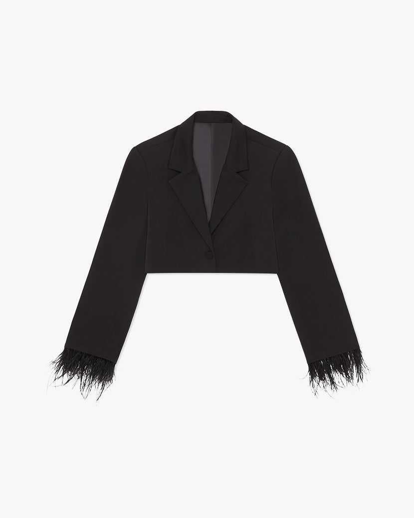 Cropped Suiting Feather Blazer sold by WeWoreWhat product image thumbnail 2