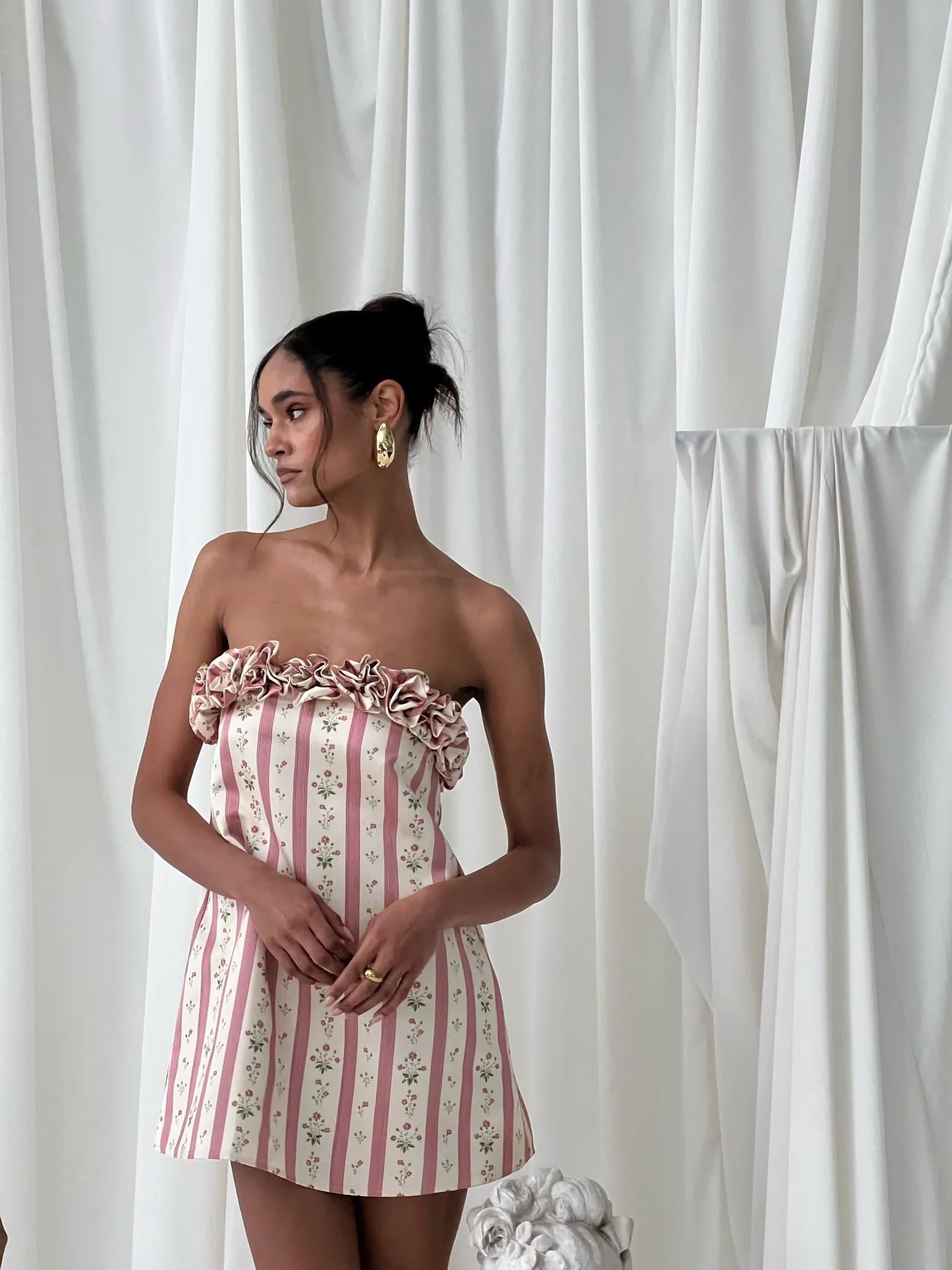 Strapless A-line Rose Mini Dress sold by WeWoreWhat product image thumbnail 3