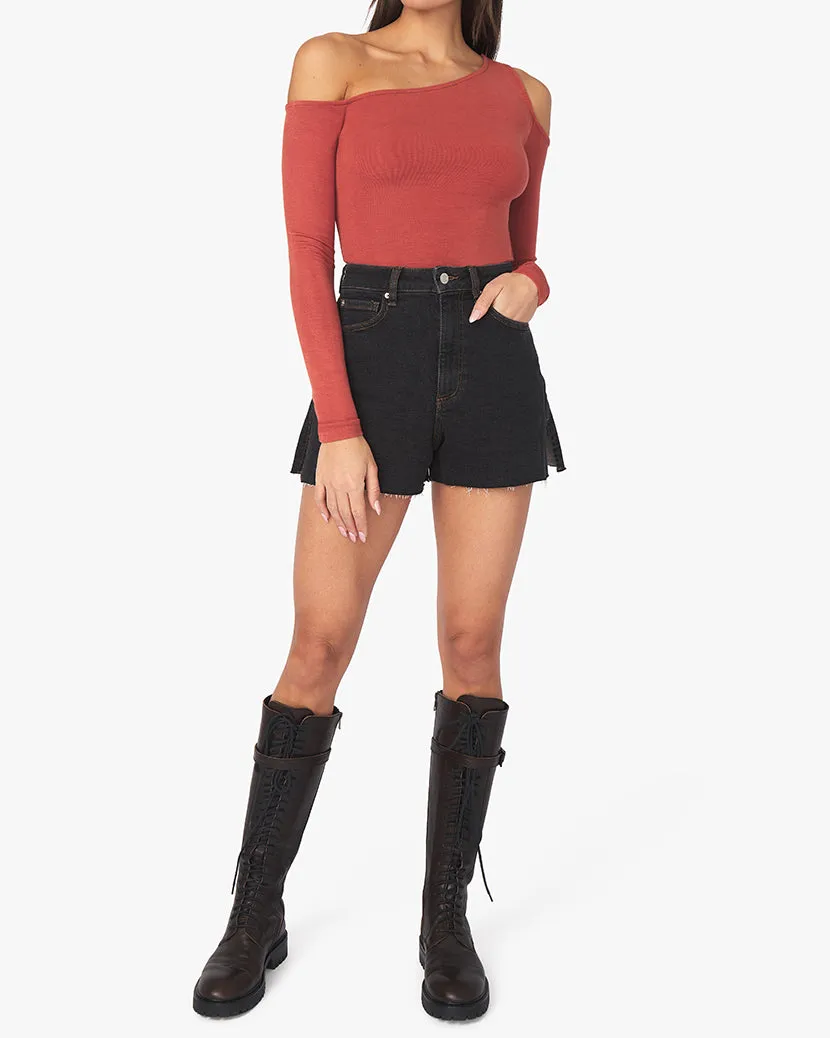 Cold Shoulder Rib Top sold by WeWoreWhat