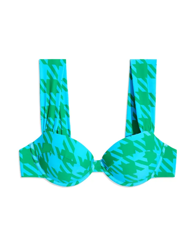 Claudia Oversized Houndstooth Bikini Top sold by WeWoreWhat