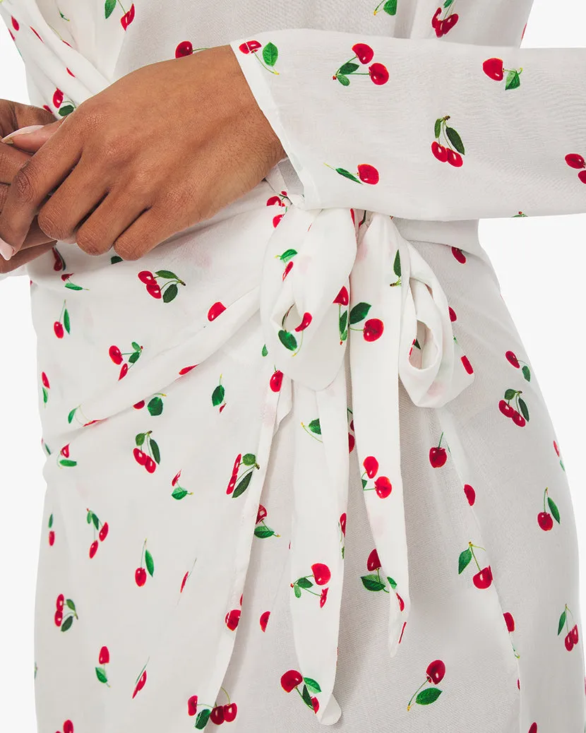 Cowl Neck Cherries Mini Wrap Dress sold by WeWoreWhat product image thumbnail 5