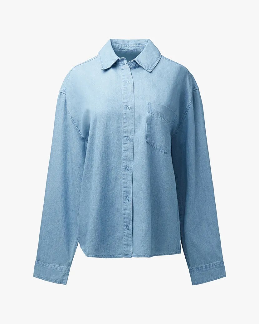 Boyfriend Chambray Overshirt sold by WeWoreWhat