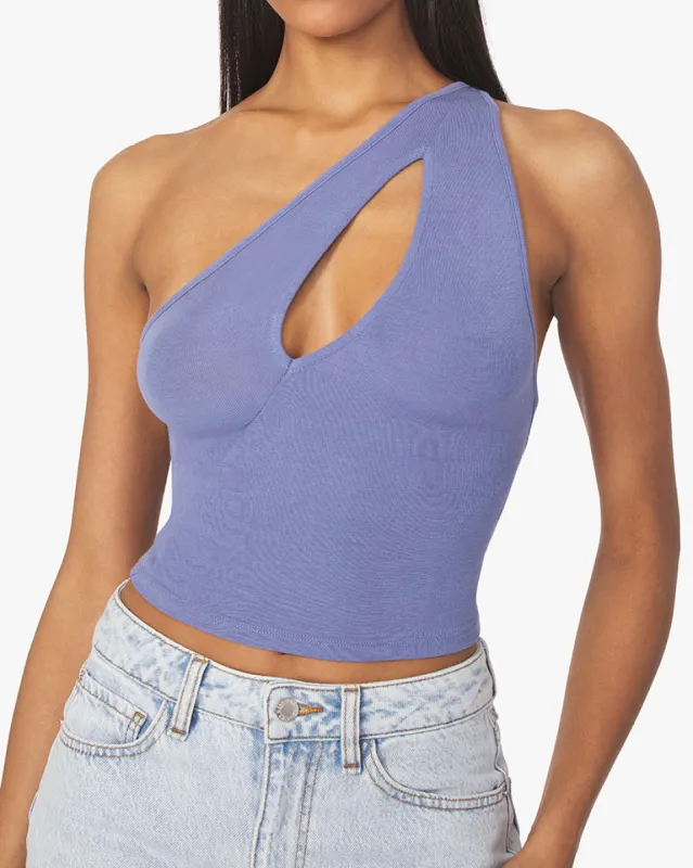 Cut Out Jersey Rayon One Shoulder Tank sold by WeWoreWhat