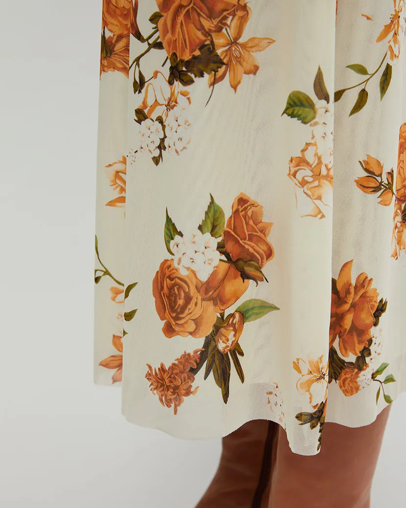 Neutral Floral Midi Skirt sold by WeWoreWhat product image thumbnail 5