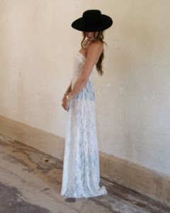 Strapless Lace Maxi Dress sold by WeWoreWhat