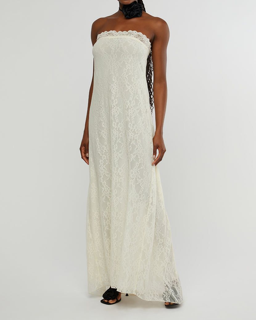 Strapless Lace Maxi Dress sold by WeWoreWhat