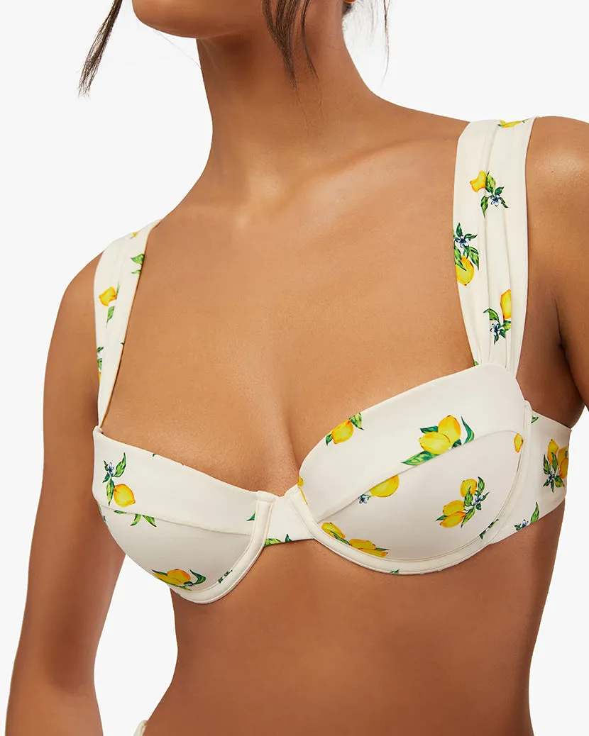 Claudia Ditsy Lemons Bikini Top sold by WeWoreWhat