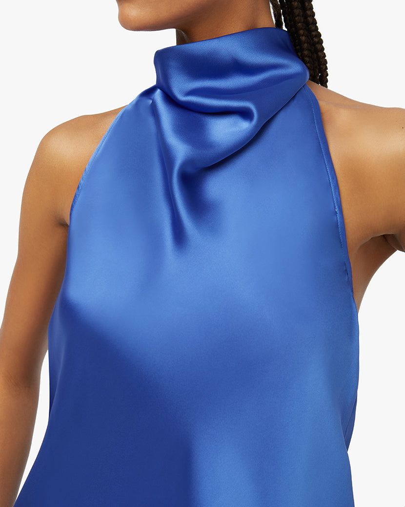 Feather Halter Satin Charmeuse Mini Dress sold by WeWoreWhat product image thumbnail 5