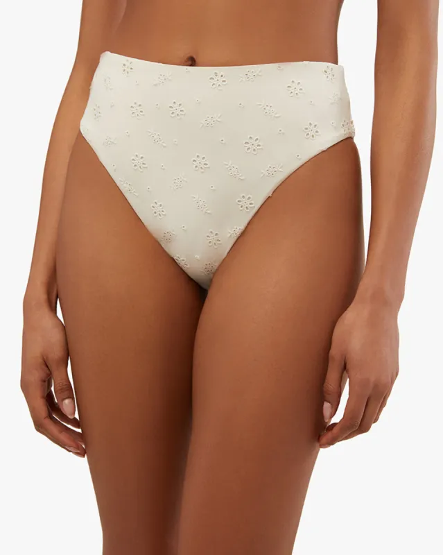 High Rise Eyelet Bikini Bottom sold by WeWoreWhat