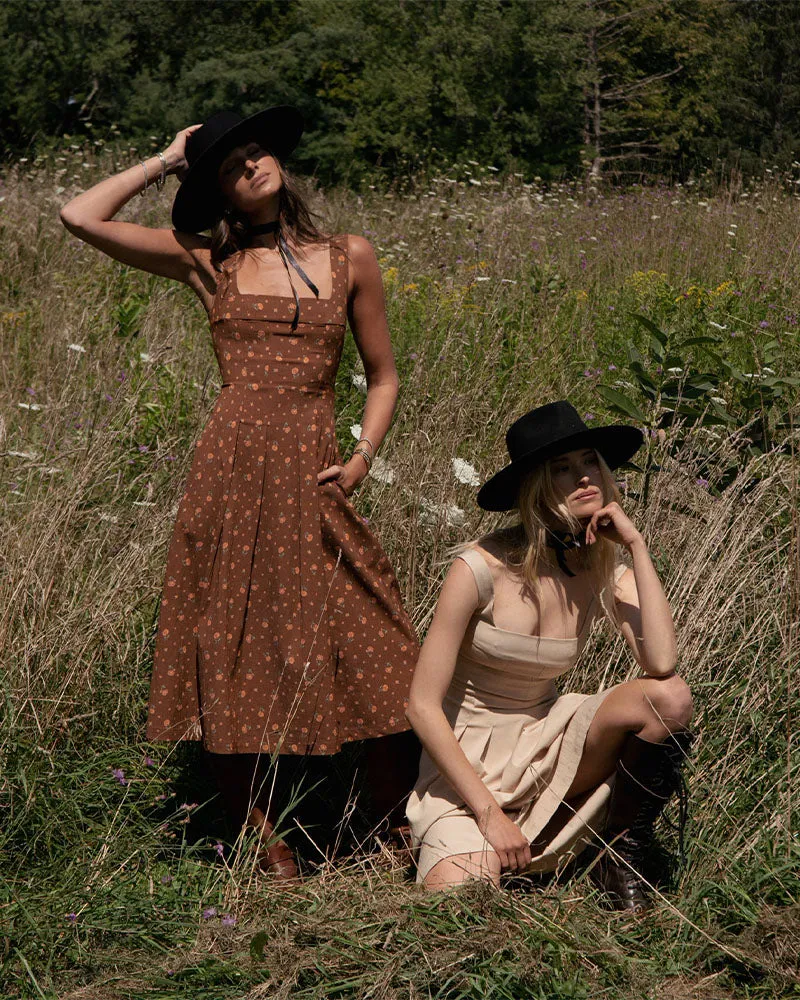 Corset Pleated Ditsy Floral Midi Dress sold by WeWoreWhat product image thumbnail 3