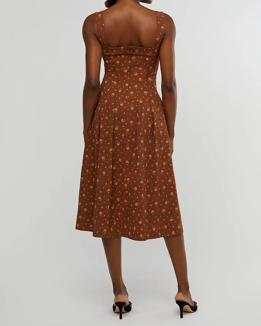 Corset Pleated Ditsy Floral Midi Dress sold by WeWoreWhat product image thumbnail 5