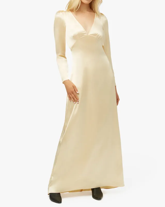 Cowl Back Satin Charmeuse Maxi Dress sold by WeWoreWhat