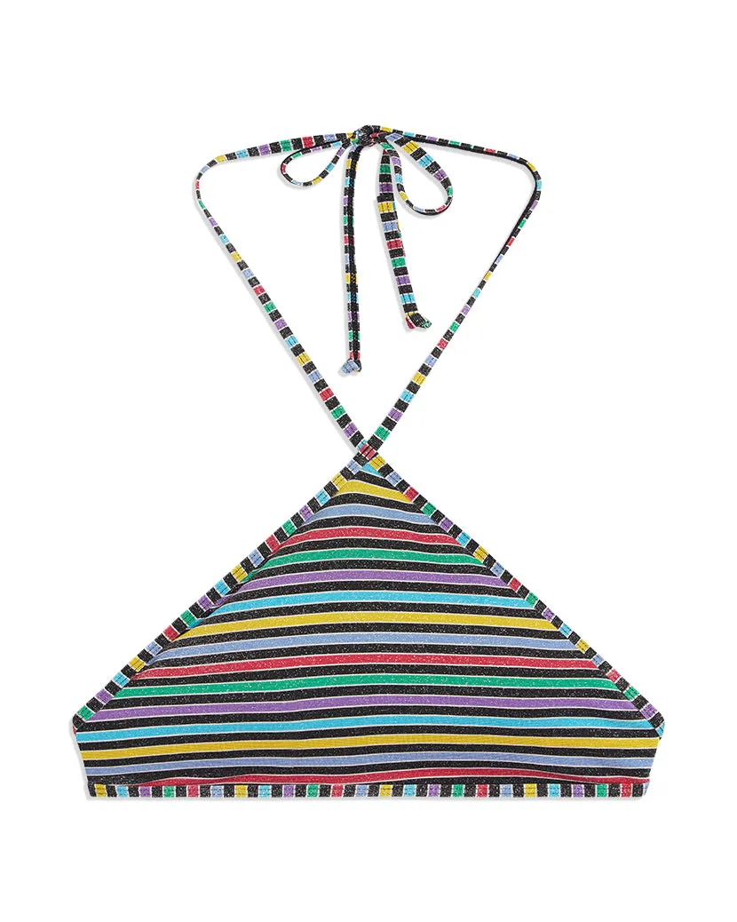 High Neck Halter Lurex Stripe Bikini Top sold by WeWoreWhat product image thumbnail 2