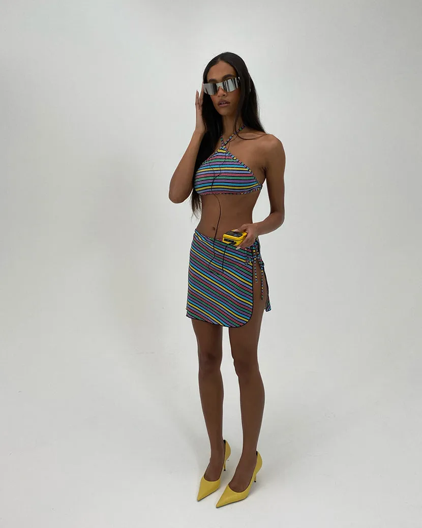 High Neck Halter Lurex Stripe Bikini Top sold by WeWoreWhat product image thumbnail 3