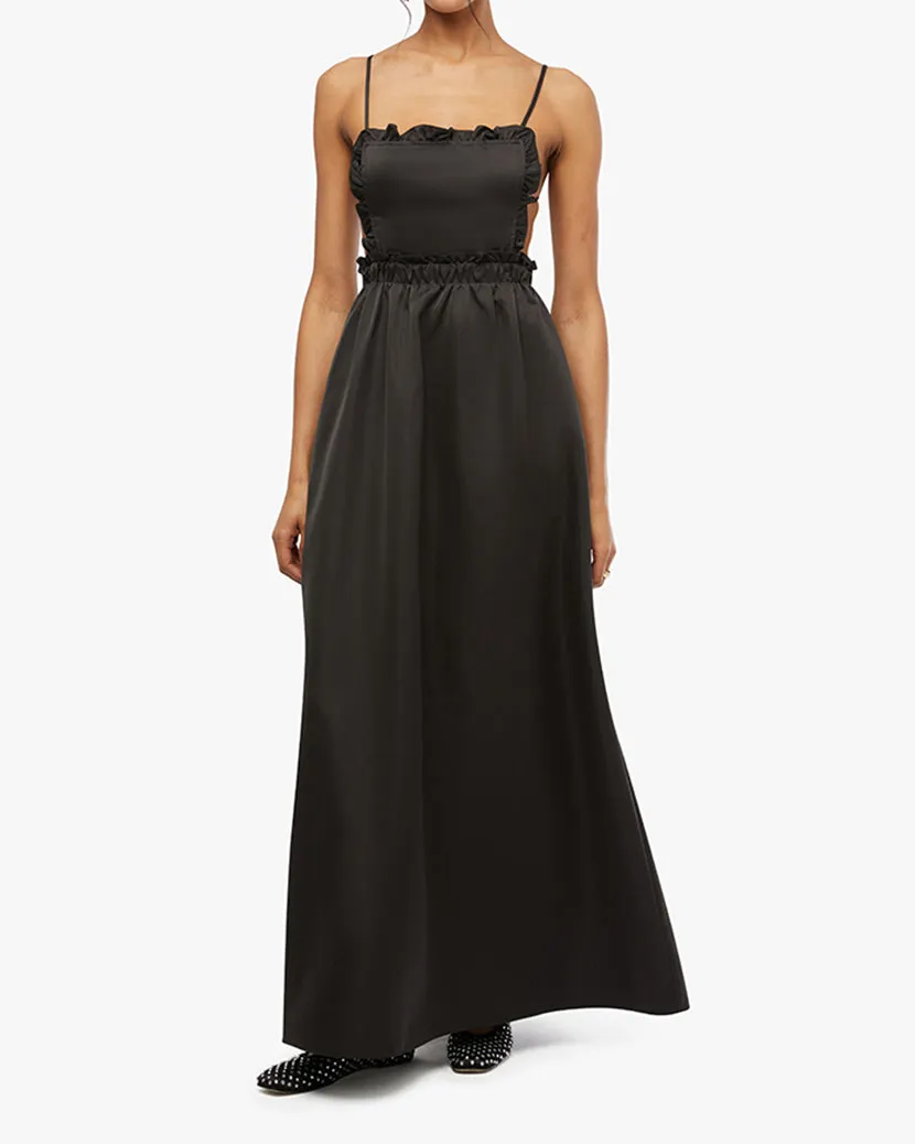 Ruffle Bib Maxi Dress sold by WeWoreWhat