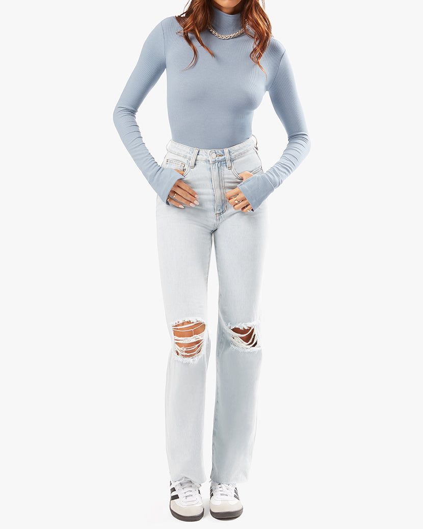 Turtle Neck Brushed Rib Bodysuit sold by WeWoreWhat product image thumbnail 3