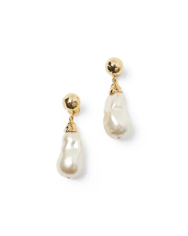 Hammered Pearl Earring sold by WeWoreWhat
