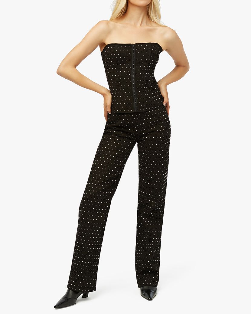 Mesh Denim Twill Rhinestone Peplum Corset sold by WeWoreWhat product image thumbnail 7