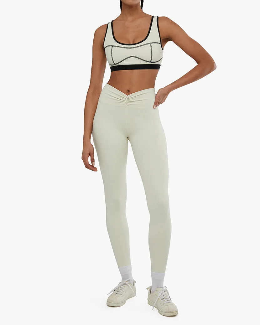 Ruched V-legging sold by WeWoreWhat