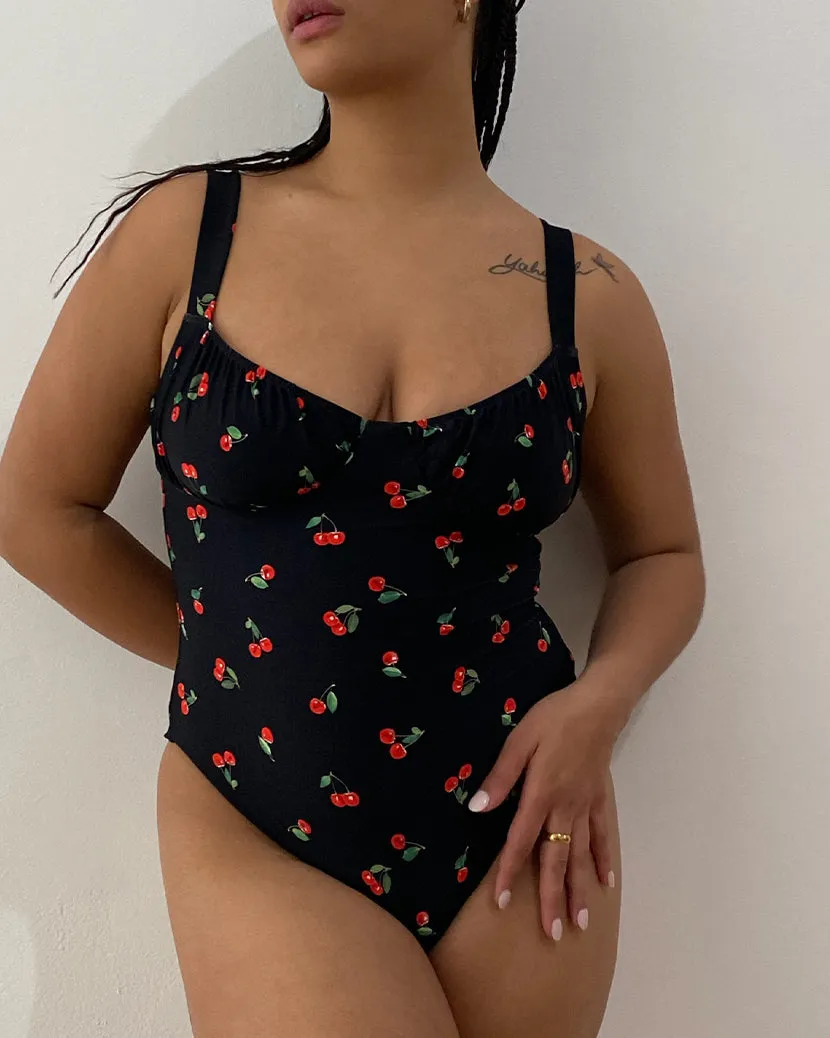 Ruched Cup Cherries One Piece sold by WeWoreWhat product image thumbnail 2