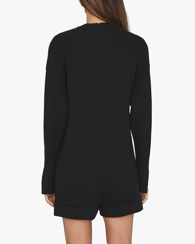 Mock Neck Cable Knit Sweater Romper sold by WeWoreWhat product image thumbnail 5