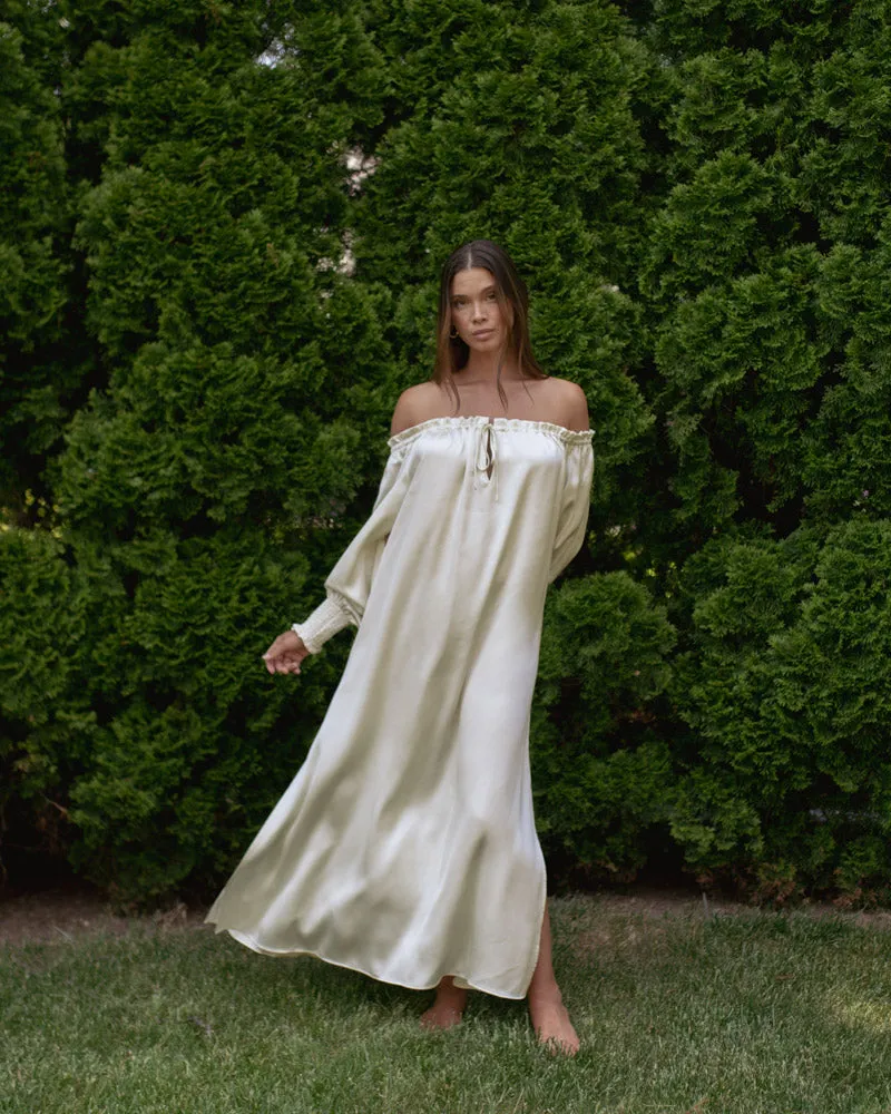 Off Shoulder Silky Maxi Dress sold by WeWoreWhat product image thumbnail 3