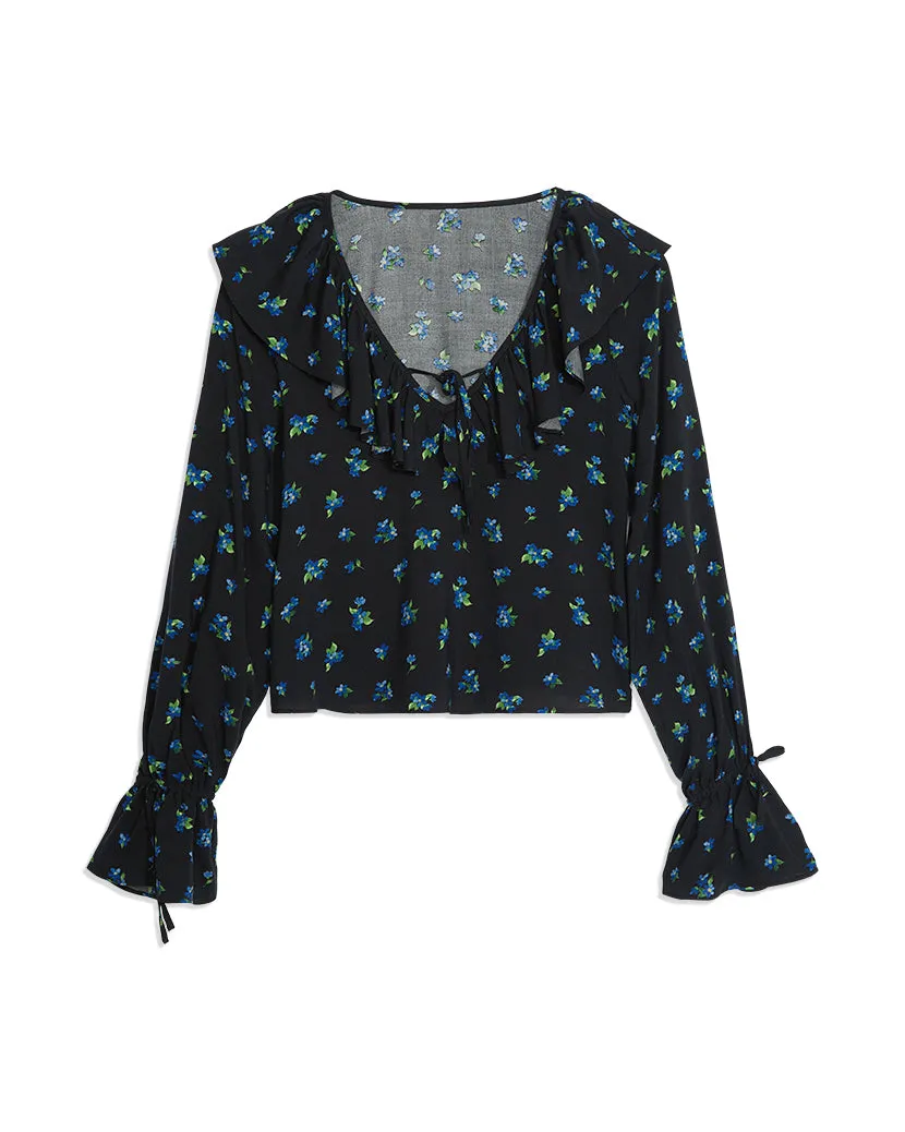 Ruffle Watercolor Ditsy Blouse sold by WeWoreWhat product image thumbnail 3